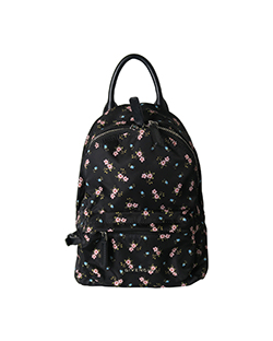 Twill Nano Floral Backpack,Nylon,Black,S,DB,3